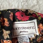 Karin Stevens Vintage Karin Steven’s Black Floral Print Dress 6 Petite Photo 4
