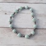 Vintage Stretch Bracelet Pastel Green Tone Photo 3
