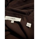 Vince  Chestnut Brown Pleated V-Neck Culottes Jumpsuit Wide Leg Romper Size 2 Photo 6