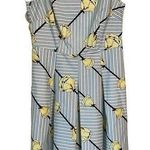 Talbots D2 Floral Stretch Dress Size 2 Blue White Butter Yellow Photo 0