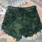 Free People Commander Camo High Rise Cutoff Button Fly Shorts Photo 5