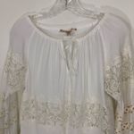 For Love & Lemons  Hayley Lace & Eyelets Blouse in White Size Small Photo 3