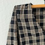 Madewell  Plaid Courtyard Metallic Ruffle Hem Peplum Button Blouse XS Photo 5