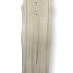 Socialite Womens Jumpsuit Beige Waffle Knit Stretch Sleeveless Palazzo M New Photo 0