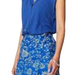 Floral linen skort J Jill linen blend wrap blue ditzy floral skort. Elastic back Size undefined Photo 0