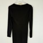 NWT Ieena by Mac Duggal #26514 Plunging Long Sleeve Pearl Keyhole Gown Black 0 Photo 11