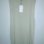 ZARA  L Cotton Sleeveless Crew Neck Sheath Dress in Khaki New! Photo 0