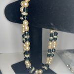 Handmade pearl and blue Faux Sapphire cristals, shocker, Relic! Photo 5