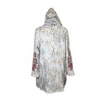 CAITE Athleta Open Front Floral Embroidered Leopard Cardigan Hooded Sweater Sz S Photo 3