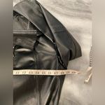 Worthington Size S 100% Leather Black Full Zip MidI Belted Tench Coat Like New Photo 2