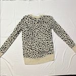 Loft Gray and Black V-Neck Sweater with Animal Print Photo 2