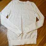 Loft Cream Diamond Knit Crew Neck Long Sleeve Sweater Women's Medium Cotton Wool Photo 1