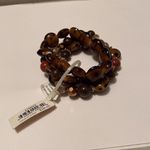 NWT Brown Bead Stretchy Bracelet 3 Piece Set $28 MSRP Photo 6