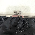 EXPRESS  Black Bead Clutch Wedding Eventing Handbags Black Beaded Purse Photo 3