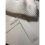 Calvin Klein  Cream Faux Fur Pom Beanie | Ribbed Knit | NWT | Snow Bunny | Winter Photo 4