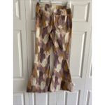 Versona  Womens 6 Tan Mauve Bell Bottom Jeans Raw Hem Boho Hippie Photo 3