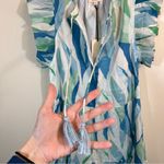Elan  Women’s Blue Green Ruffle Midi Dress Small NWT Photo 3