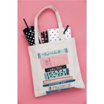 Kate Spade New York Canvas Tote Bag with Interior Pocket "Books Theme" Photo 1