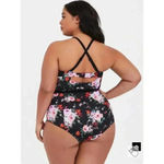 Torrid Vixen Green Palm One Piece Cut-out Swimsuit, Size 3 & 5 Photo 7