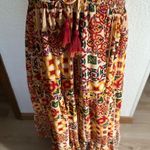 Dress Forum  Los Angeles Boho Tiered Smocked Bodice Mosaic Aztec Maxi Dress Large Photo 7