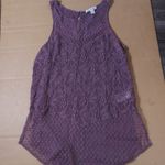 American Eagle Outfitters Purple Crochet Tank XS Festival Boho Summer Floral AEO Photo 2