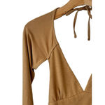 Forever 21  Bolero Top Womens Size L Brown Long Sleeve Open Back Tie Neck Waist Photo 1
