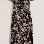 Abercrombie & Fitch  Black Floral‎ Midi Dress XS Pastel Flowers Cottagecore Photo 0