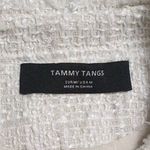 Tammy Tangs White Tweed Frayed Trim Button Front Jacket Long Sleeve Size M Size M Photo 7