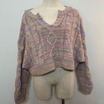 Urban Outfitters UO Multicolor Crop Oversized Knit Sweater Photo 0