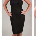 Black Halo  Sabrina Black Ruffle Halter Mini Dress Sz.8 Photo 2