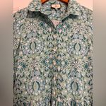 Tuckernuck  Aqua Blue Green Tile Printed 3/4 Sleeves Mykonos Hayes Shirt Dress S Photo 7