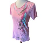 Wrangler  Blues Scoop Neck 100% Cotton Short Sleeve Pink Top Size Medium Photo 8