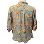 Denim & Supply Ralph Lauren  Avery Swing Floral Blouse Boho Ruffle (XS)Dusty Blue Photo 4