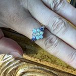 Natural Ethiopian Opal Tanzanite Sterling Silver Ring Size 10 Photo 3