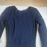 Babaton  Made in Italy Women's Navy Bodycon Midi Dress Long Sleeve Work Evening 4 Photo 7