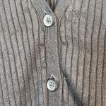 Anthropologie Maeve  Black Layered Ribbed Cardigan Buttoned White Sleeve Blouse Photo 6