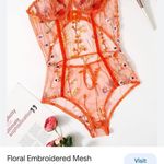 one piece orange sheer mesh Nighty! New Size L Photo 9