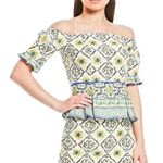 Antonio Melani Kira Off The Shoulder Peplum Top Blouse Citrus Grove Size 8 New Photo 0