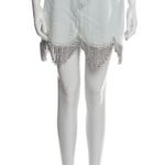 Area NYC AREA Scalloped Crystal-embellished Denim Mini Skirt Size 30  Photo 5