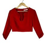Amanda Uprichard  Cut Out Crop Top Womens S Red Glam Old Money Going Out Elegant Photo 1