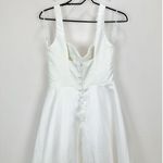 Lulus  Modern Affection White Taffeta Pleated Sleeveless Maxi Dress Wedding S NWT Photo 8