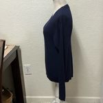 Kenneth Cole  New York Navy Blue V-neck Long Sleeve Ribbed Sweater Photo 3