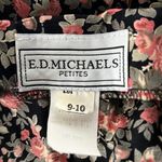 E.D. Michaels Dress Womens 8 10 Petite Fit & Flare Black Pink Floral Vintage Y2K Size 8P Photo 6