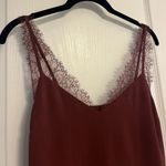 EXPRESS  Satin Lace Strap V-Neck Downtown Cami Top XS Rum Raisin Brown Photo 7