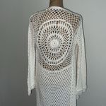 Boston Proper Boho  White Long Open Knit Duster Photo 5