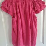 Karina Grimaldi  Pink Ruffle Tassel Top and Key Hole Blouse Size Medium Preppy Photo 7