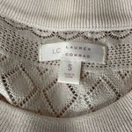 LC Lauren Conrad Women Ruffle Sheer Knit Tunic Sweater Dress Cold Shoulder Small Photo 6