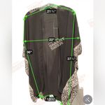 black chiffon kimono cardigan with a snakeskin or animal print trim Size XL Photo 2
