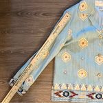 Doncaster 100% Linen Button Down Sports Blazer Jacket Women Size 12 Aqua Aztec Photo 6