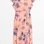 & Other Stories & Other Stories Pink Floral Midi Wrap Dress Size 2 Photo 1